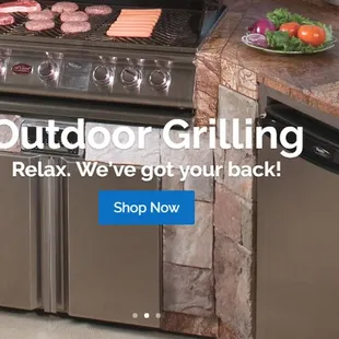 Cal Flame Luxury Backyard Kitchen. Accessories include refrigerator, sink, side burner and more. Completely customizable.