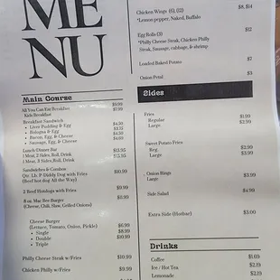 the menu