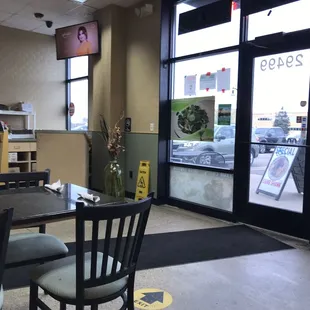 the entrance to the restaurant