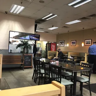 the dining area of the restaurant