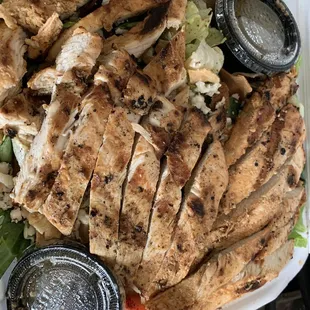 Fatoosh with Feta and Grilled Chicken