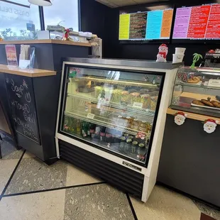 the inside of a deli
