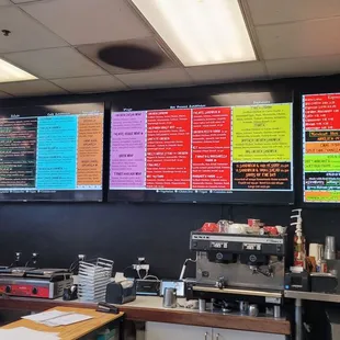 menus on the wall