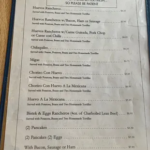 menu