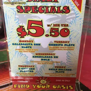 Daily Specials