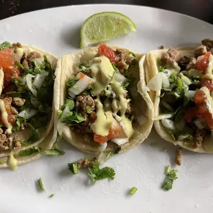 Carne dollar tacos