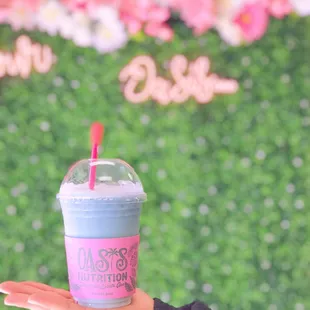 Blue matcha vanilla chai milk tea