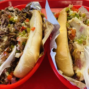 Philly steak and Philly chicken