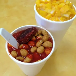 Chamoyada (front) and Mango Raspados (back)