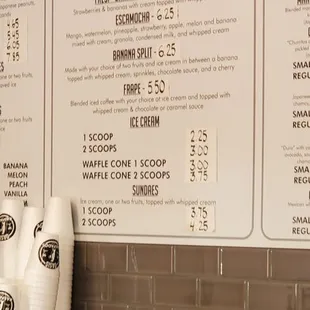 a menu for a sweet choice