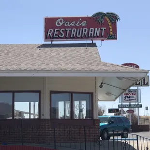 the front of the restaurant