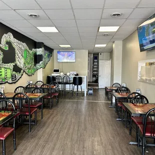 The interior of the restaurant.