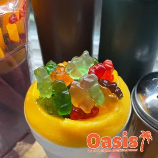 Mango Shaved Ice with Gummy Bears