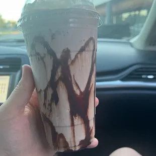 Chocolate and cookies small milkshake! This place is always amazing and the customer service is fabulous!
