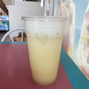 a drink in a plastic cup