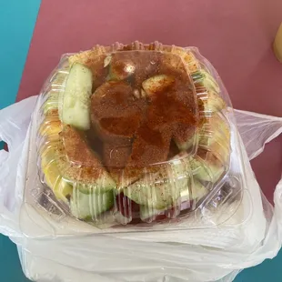 a sandwich in a plastic container