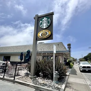 Hard to see their sign, below the bid Starbucks logo