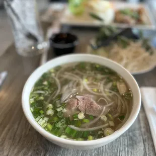 Pho with rare steak