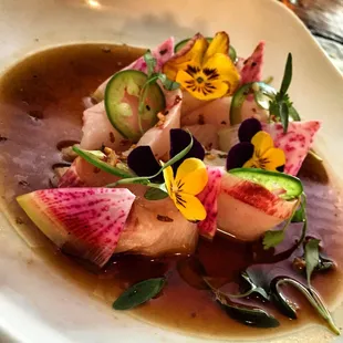 Tonight feature! Hamachi Crudo spring specials have started.