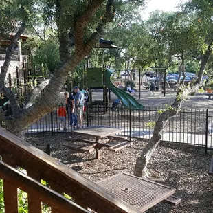 View of the playground from the dining room.