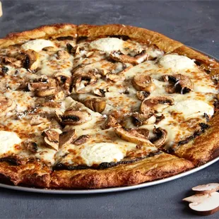 mushroom and cheese pizza