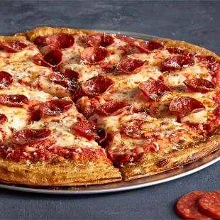 a pepperoni pizza