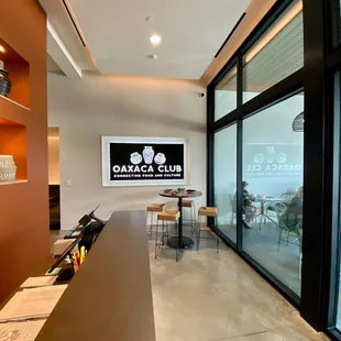 a view of the dining area