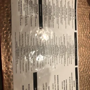 a menu for a mexican restaurant