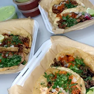 Grilled Chicken &amp; Shredded Beef tacos