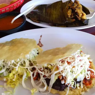 Gorditas and Oaxacan tamal.