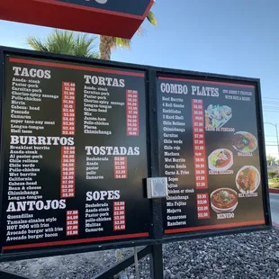 Drive thru menu }:{