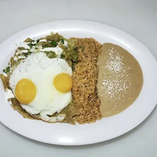Chilaquiles Verdes with eggs