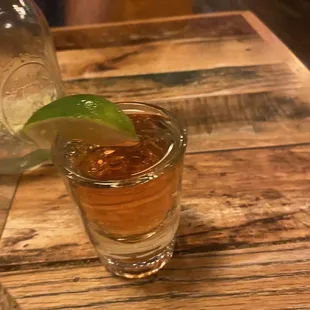 Strawberry infused house tequila