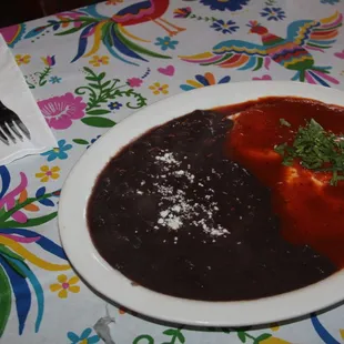 Breakfast Eggs topped with best red salsa