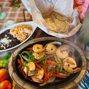 Shrimp fajitas.