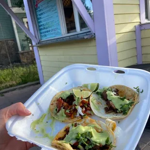 Oaxacan Bites street tacos. Yum!