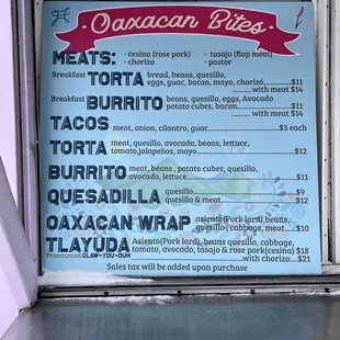 Menu &amp; prices