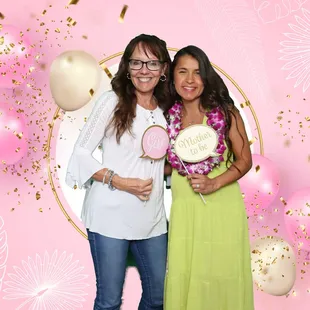 Baby shower celebration captured by one of our amazing Photobooths. Using our high quality green/blue screens.