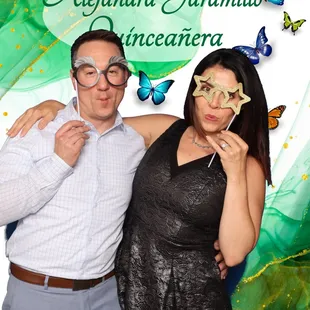 Quinceanera celebration captured by one of our amazing Photobooths. Using our high quality green/blue screens.