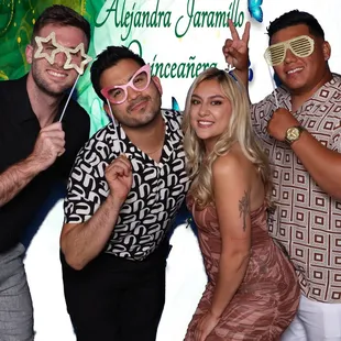 Quinceanera celebration captured by one of our amazing Photobooths. Using our high quality green/blue screens.