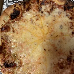 Cheese pizza.  Kinda burned the crust on this one didn't ya OB???