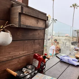 Bench seating with a beautiful beach view