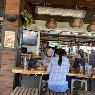 View of indoor seating and bar