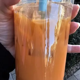 Thai ice tea with Boba