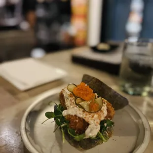 Special of the Day! AMAZING fried marlin tartar on taro bun $13