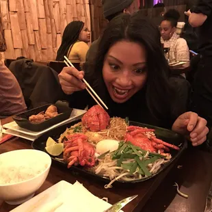 This Pad Thai is humongous good for 4 people and it's so good!