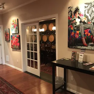 the entrance to the wine cellar