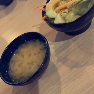 Miso soup &amp; salad