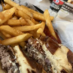 Fabulous!  It's the 1/2 lb. The Rolls Royce Burger!! Blue cheese, bacon and grilled onions!  Don't miss Obi's!