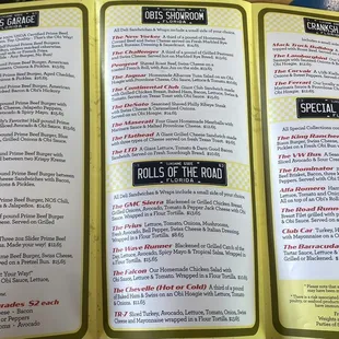 Full menu
